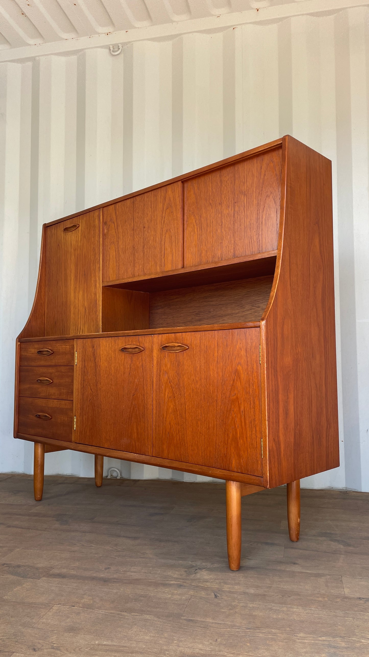 Mid Century Highboard Vintage Jentique Teak Sideboard Cabinet Storage
