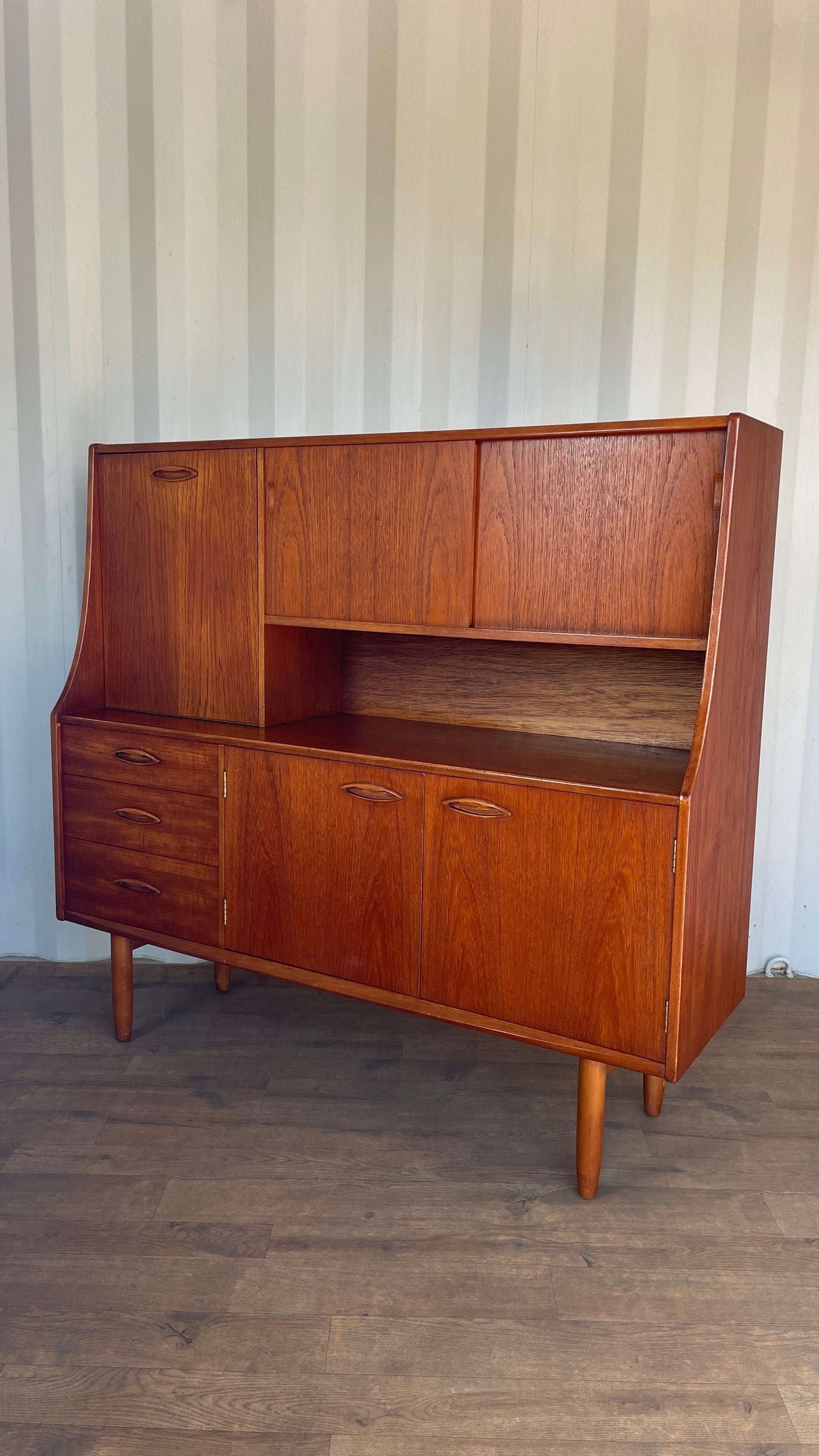Mid Century Highboard Vintage Jentique Teak Sideboard Cabinet Storage