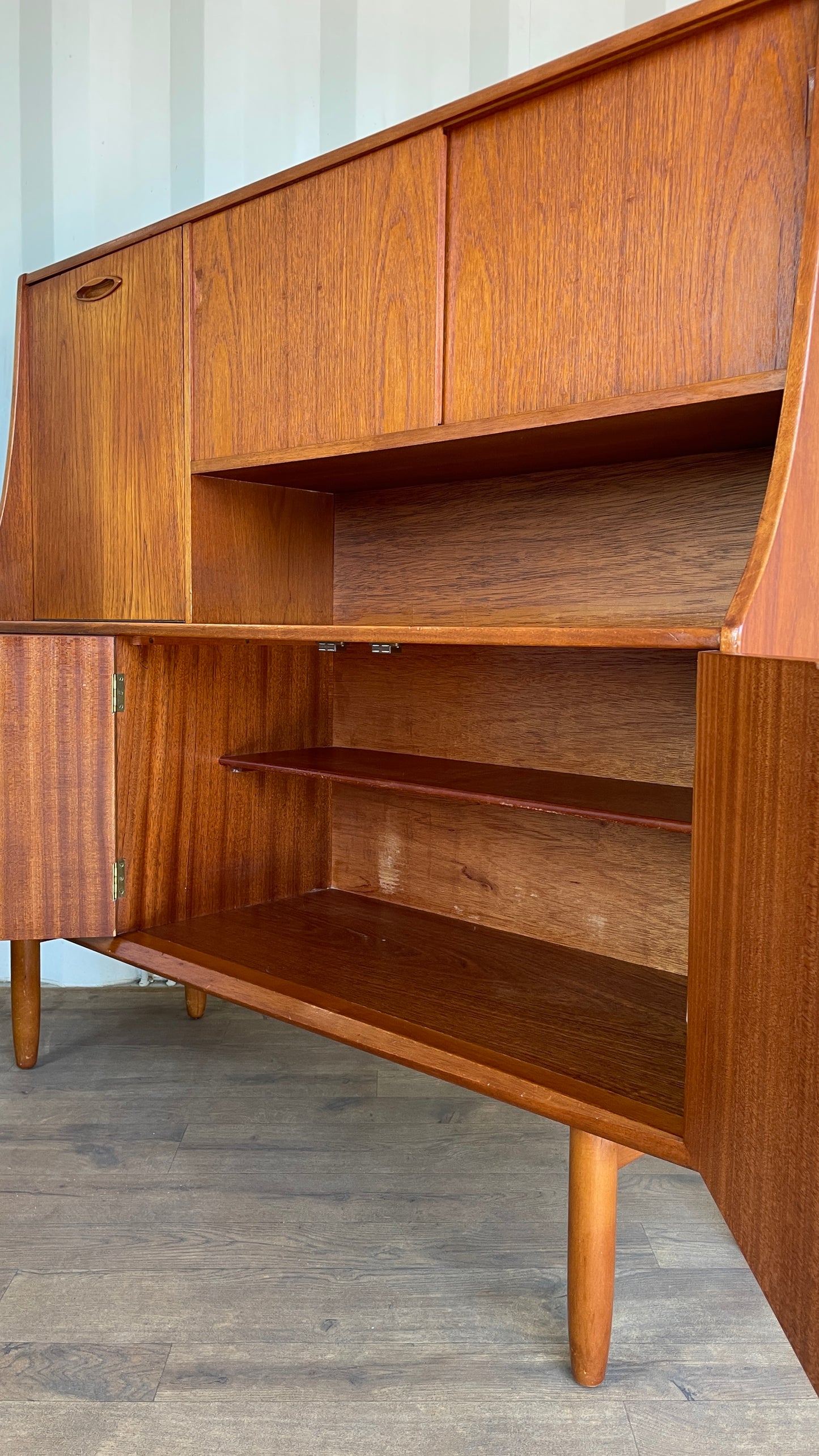 Mid Century Highboard Vintage Jentique Teak Sideboard Cabinet Storage