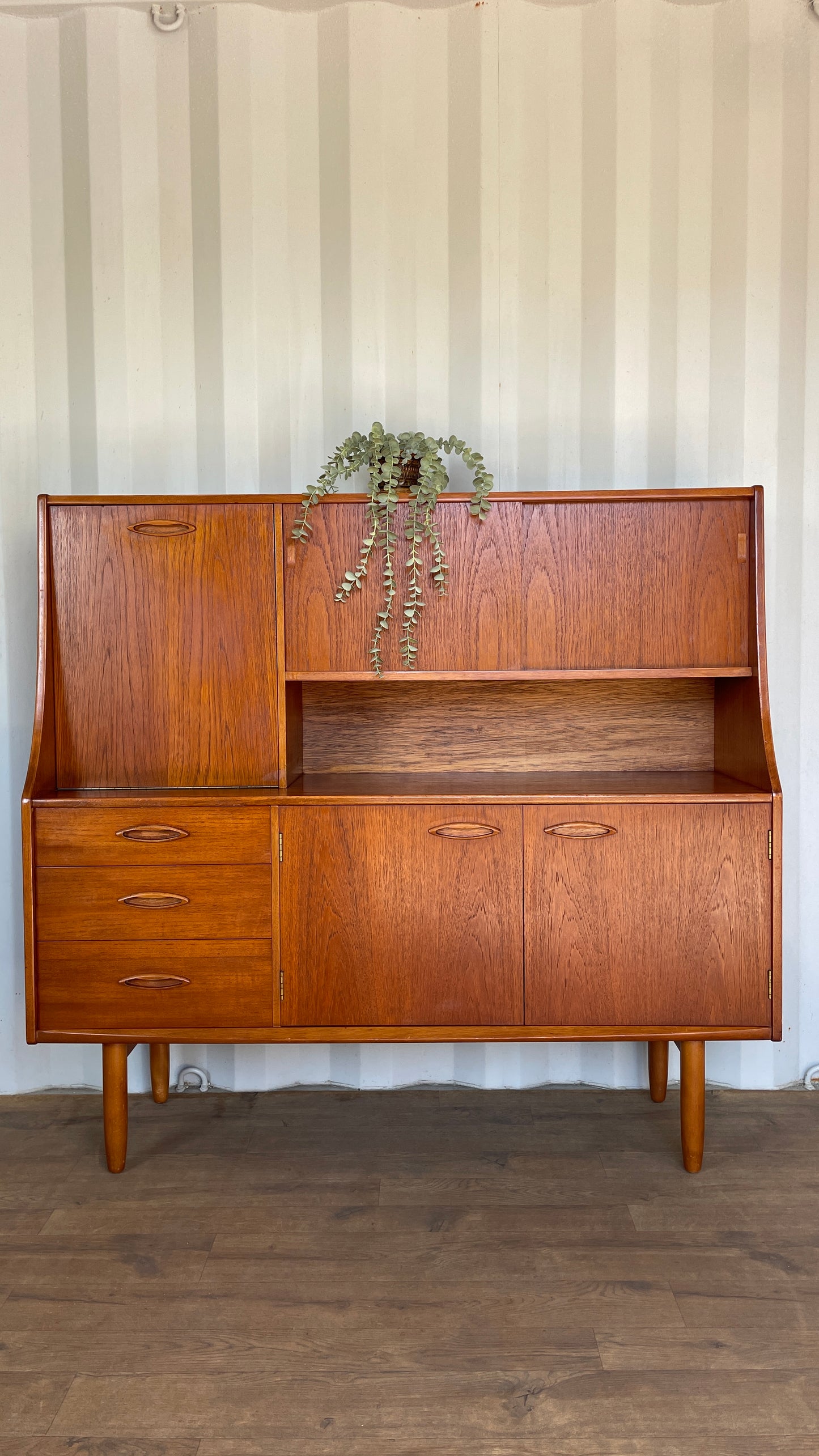 Mid Century Highboard Vintage Jentique Teak Sideboard Cabinet Storage