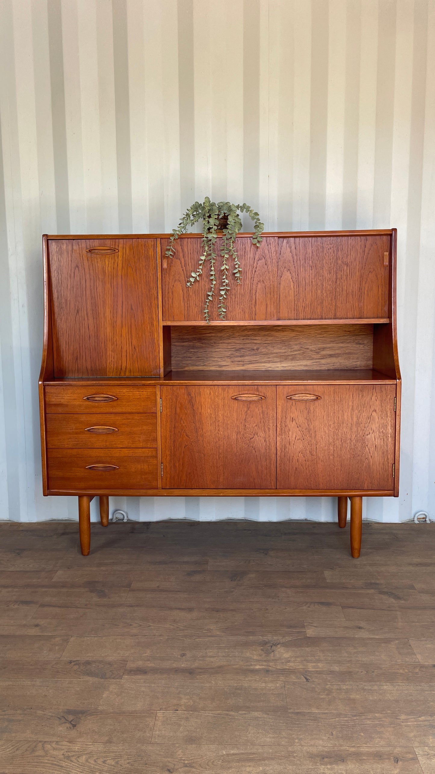 Mid Century Highboard Vintage Jentique Teak Sideboard Cabinet Storage