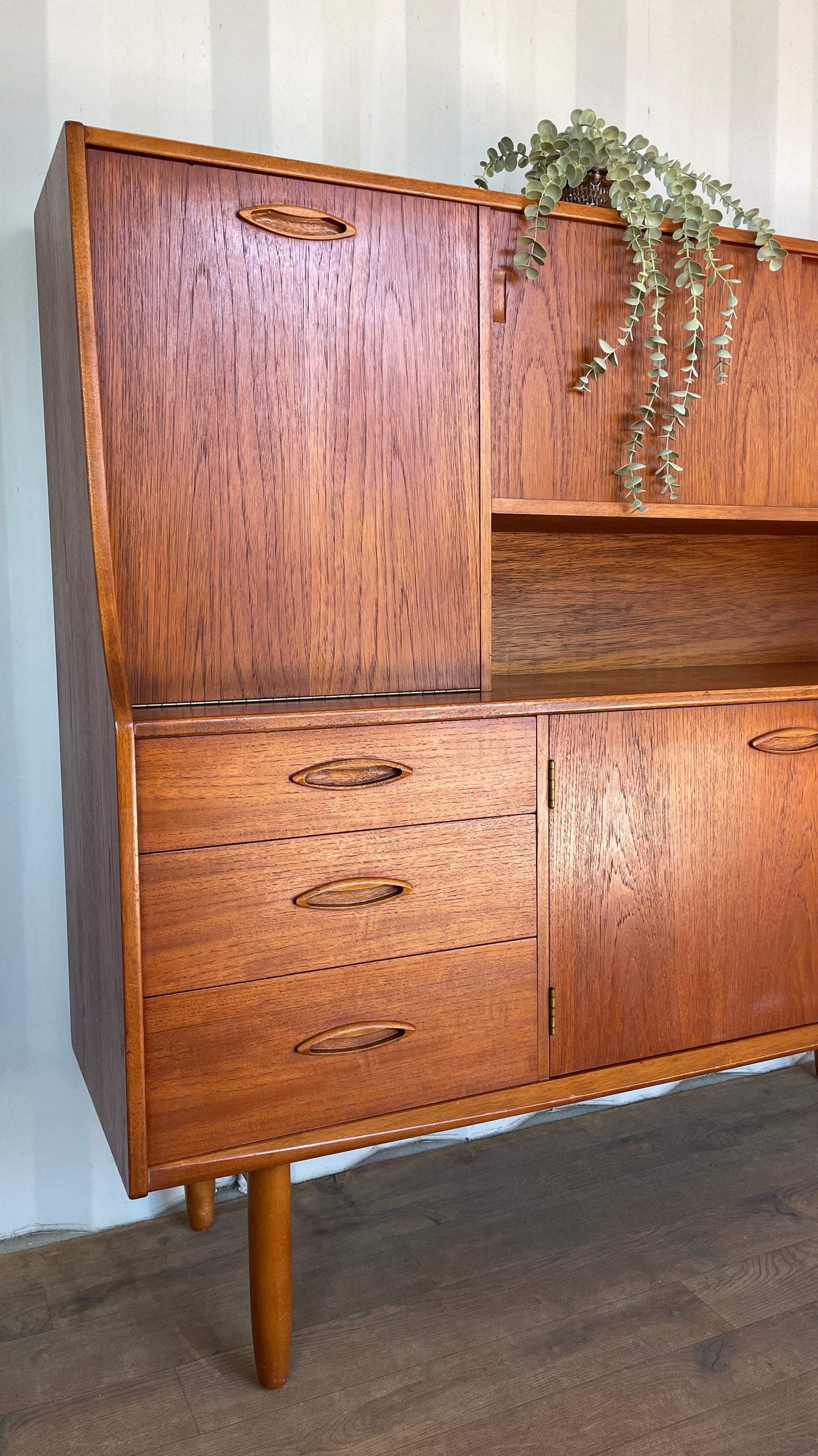 Mid Century Highboard Vintage Jentique Teak Sideboard Cabinet Storage