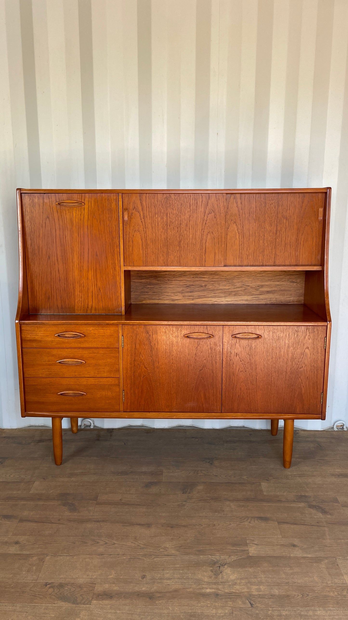 Mid Century Highboard Vintage Jentique Teak Sideboard Cabinet Storage