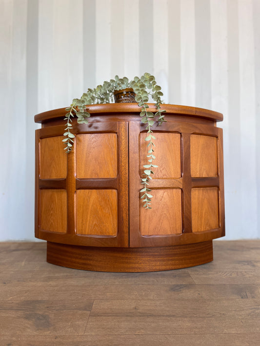 Teak Corner Cupboard by Nathan Mid-Century – Vintage Danish Style Storage Cabinet