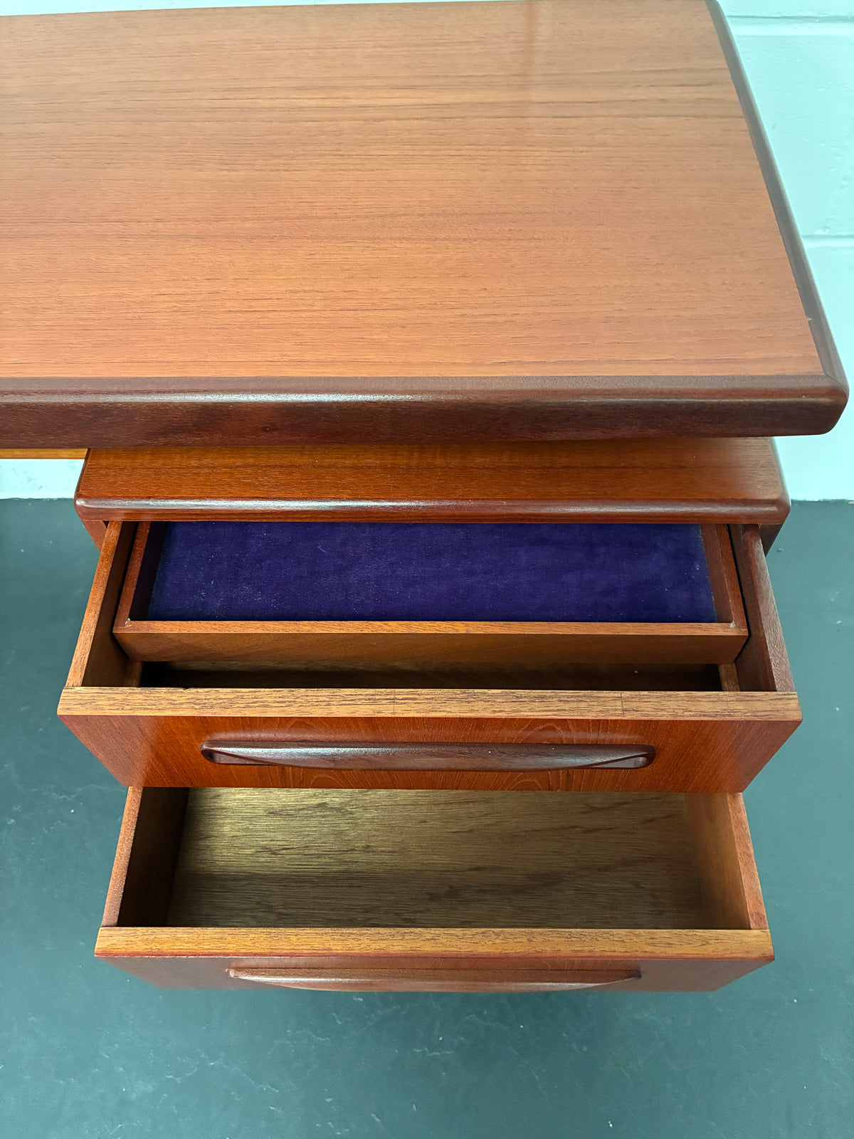 Vintage G Plan Fresco Teak Floating Top Desk – Mid-Century Modern