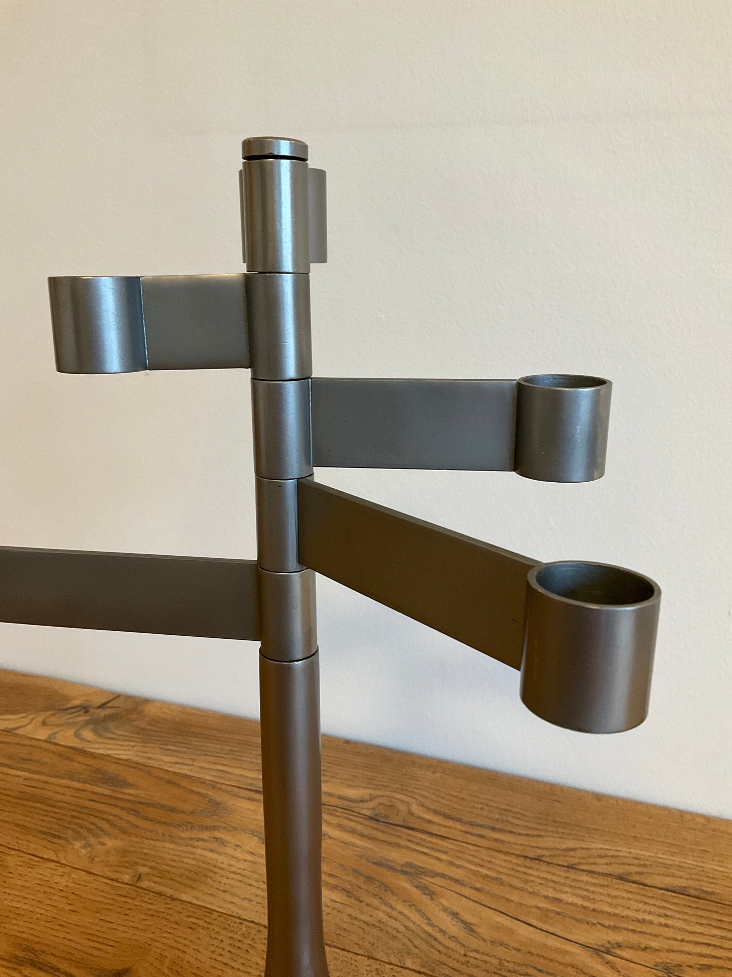 Vintage 1970s Georges Bourgeois Habitat Steel Swing Arm Candle Holder – Sculptural Modernist Candelabra 35cm