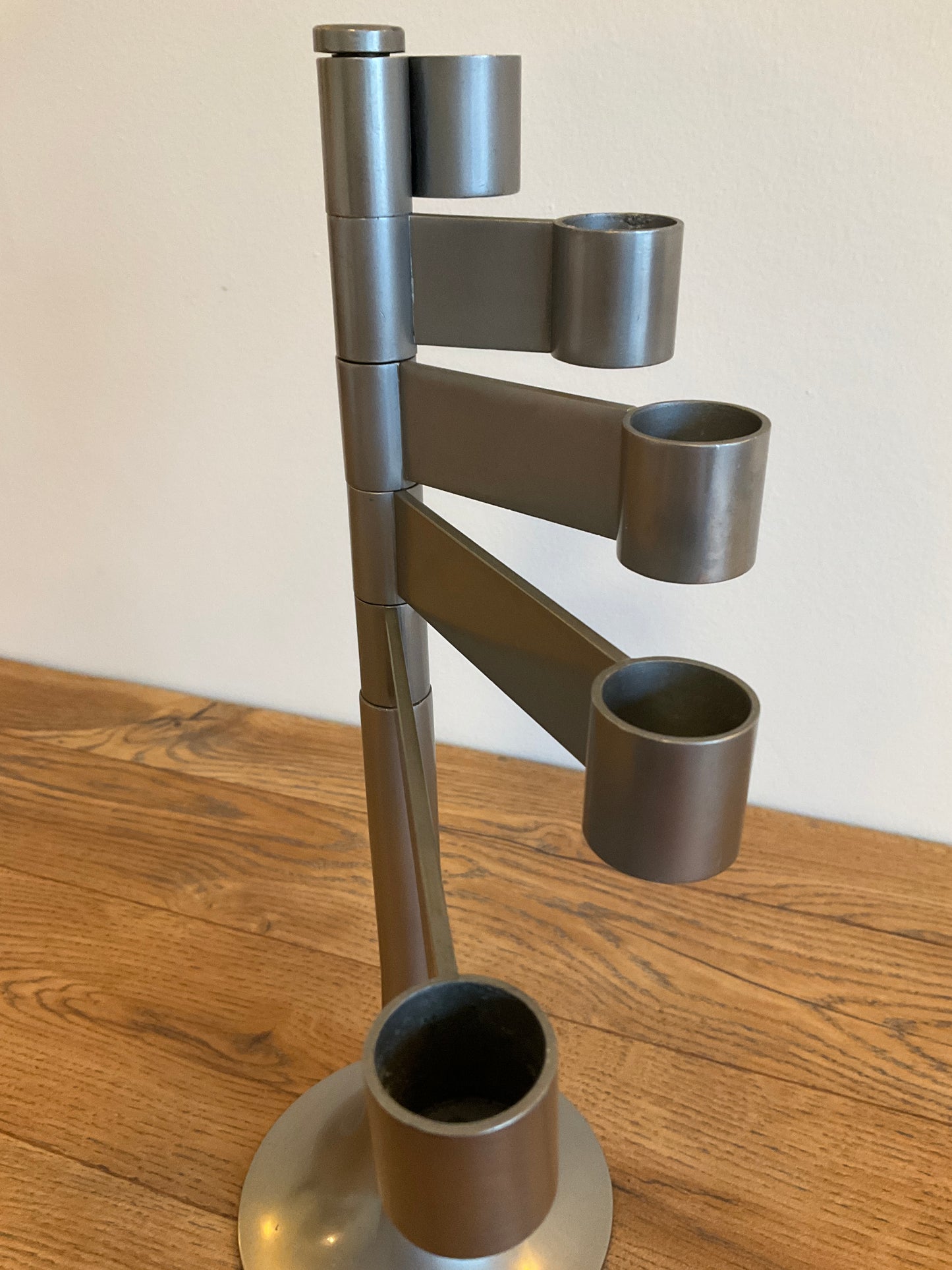 Vintage 1970s Georges Bourgeois Habitat Steel Swing Arm Candle Holder – Sculptural Modernist Candelabra 35cm
