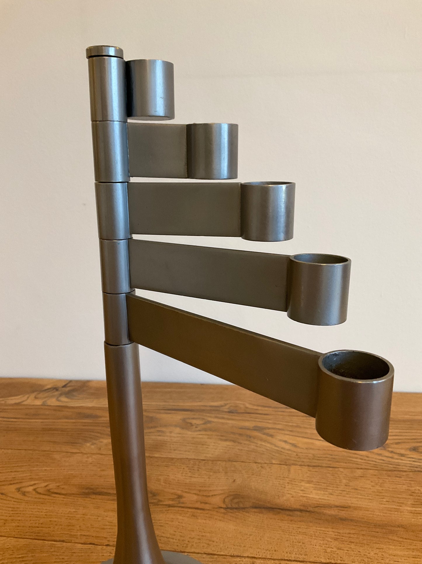 Vintage 1970s Georges Bourgeois Habitat Steel Swing Arm Candle Holder – Sculptural Modernist Candelabra 35cm
