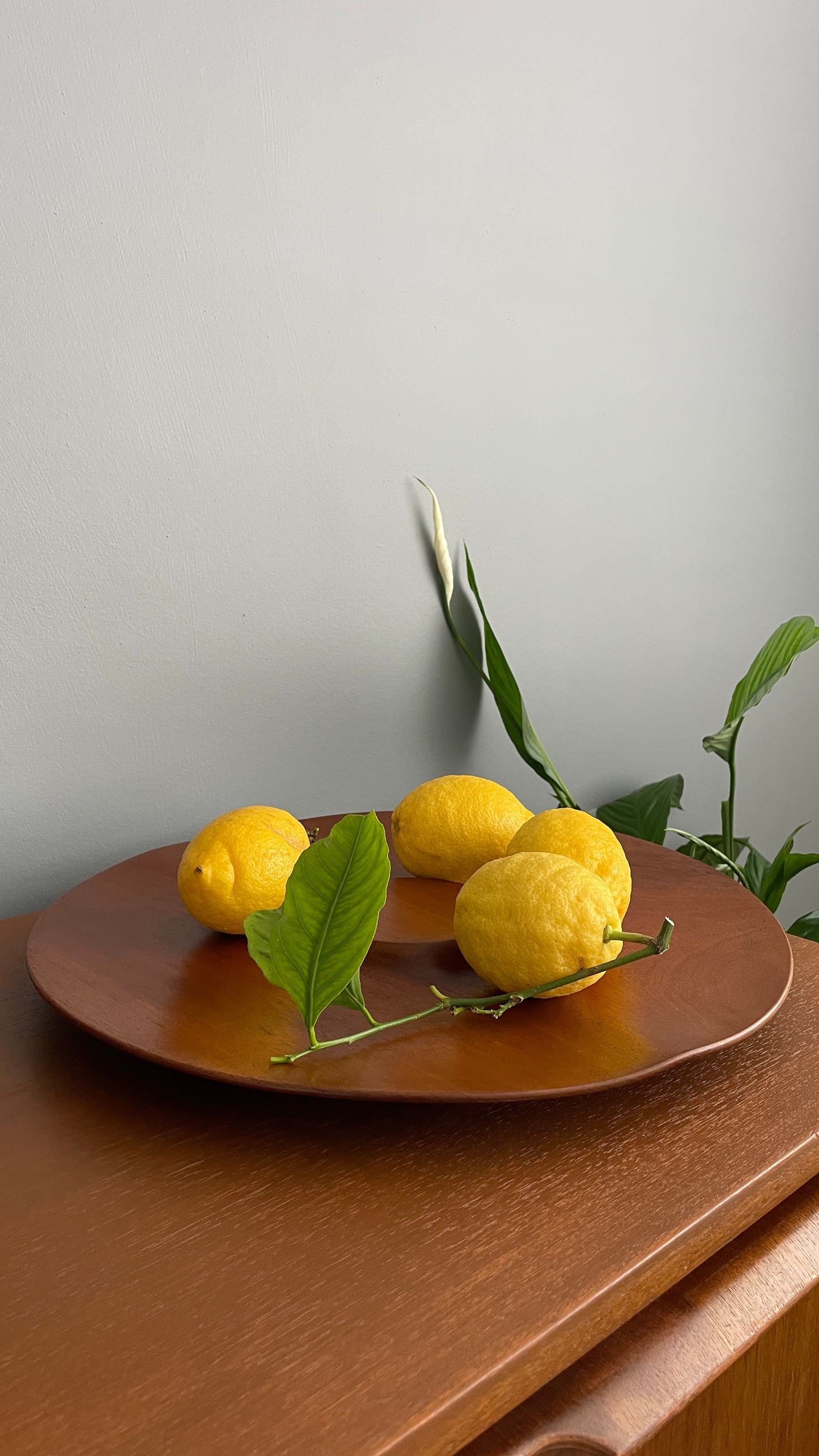 Vintage Teak Fruit Bowl – Handmade Mid-Century Modern Wooden Serving Dish 38cm