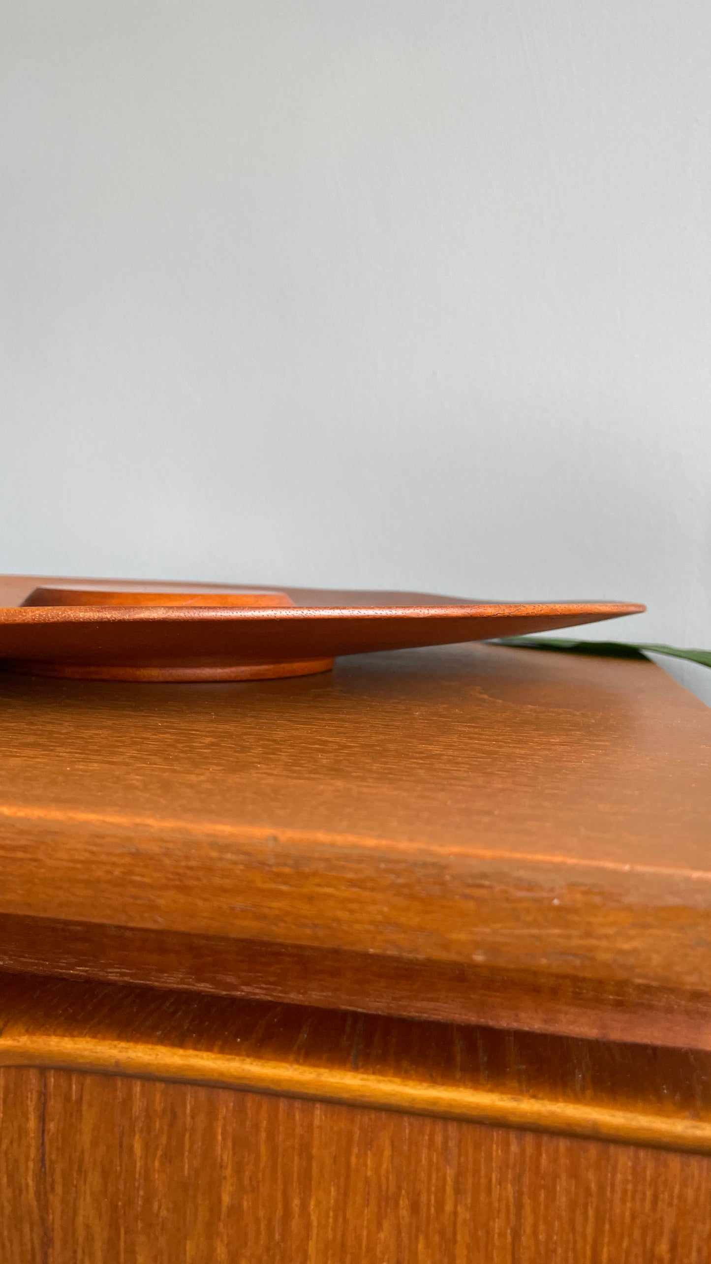 Vintage Teak Fruit Bowl – Handmade Mid-Century Modern Wooden Serving Dish 38cm