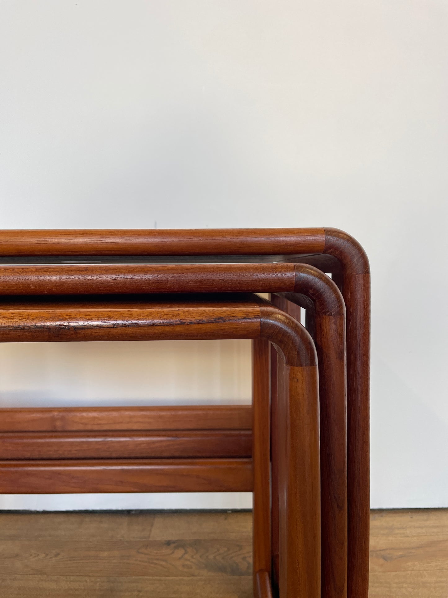 Nest of 3 Tables O'Donnell Design Mid-Century Teak Vintage Danish