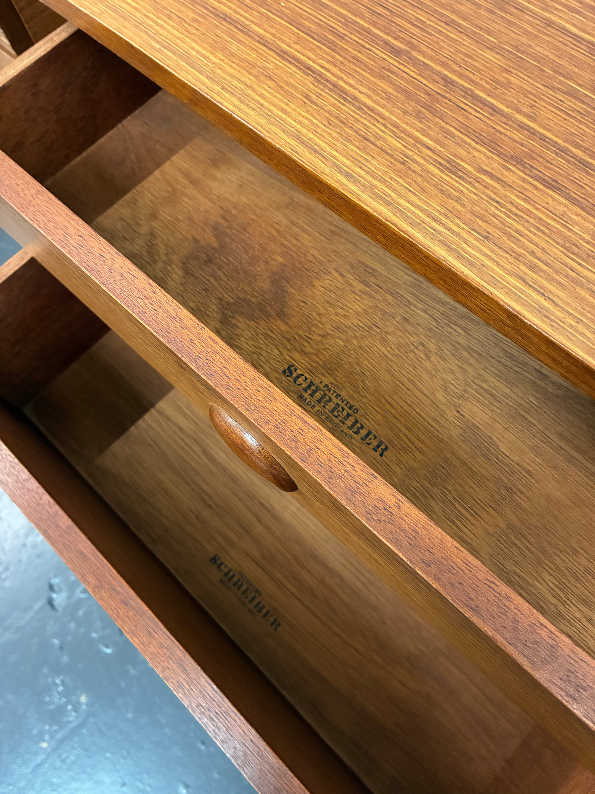 Pair of Vintage Mid-Century Schreiber Bedside Tables | Teak Bedside Cabinets