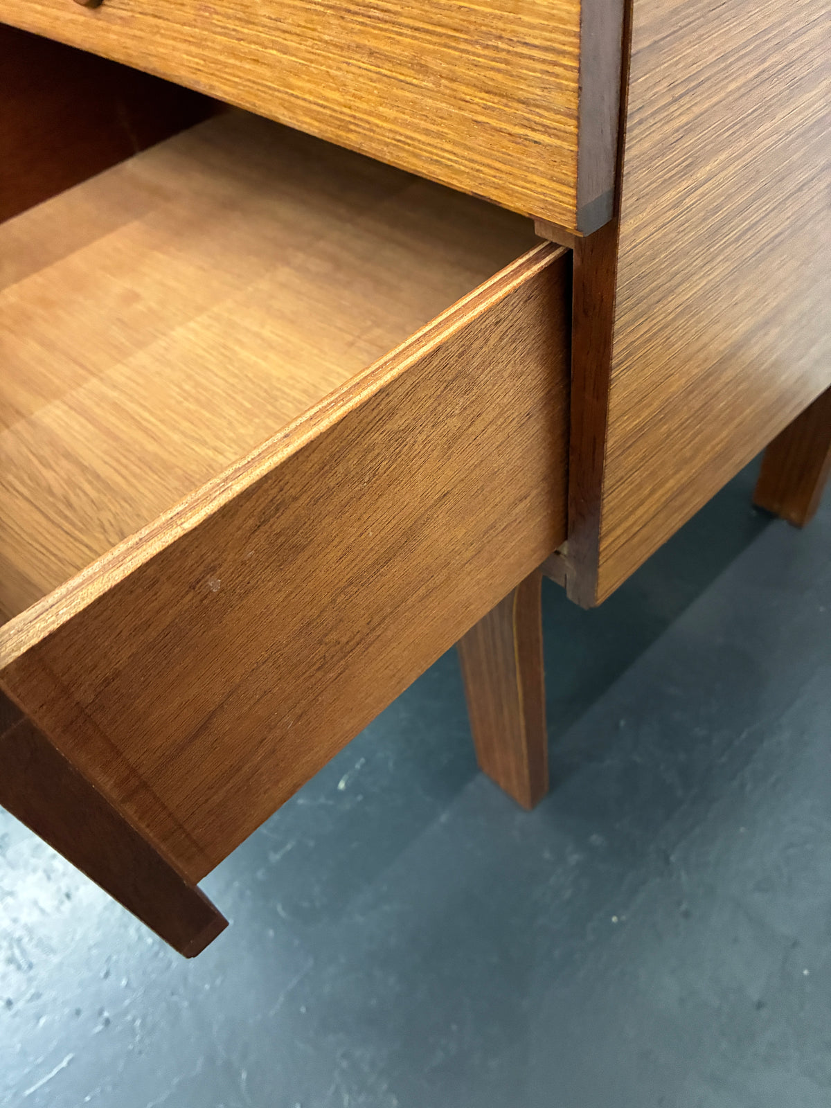 Pair of Vintage Mid-Century Schreiber Bedside Tables | Teak Bedside Cabinets
