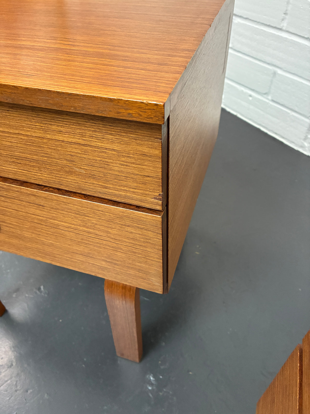 Pair of Vintage Mid-Century Schreiber Bedside Tables | Teak Bedside Cabinets
