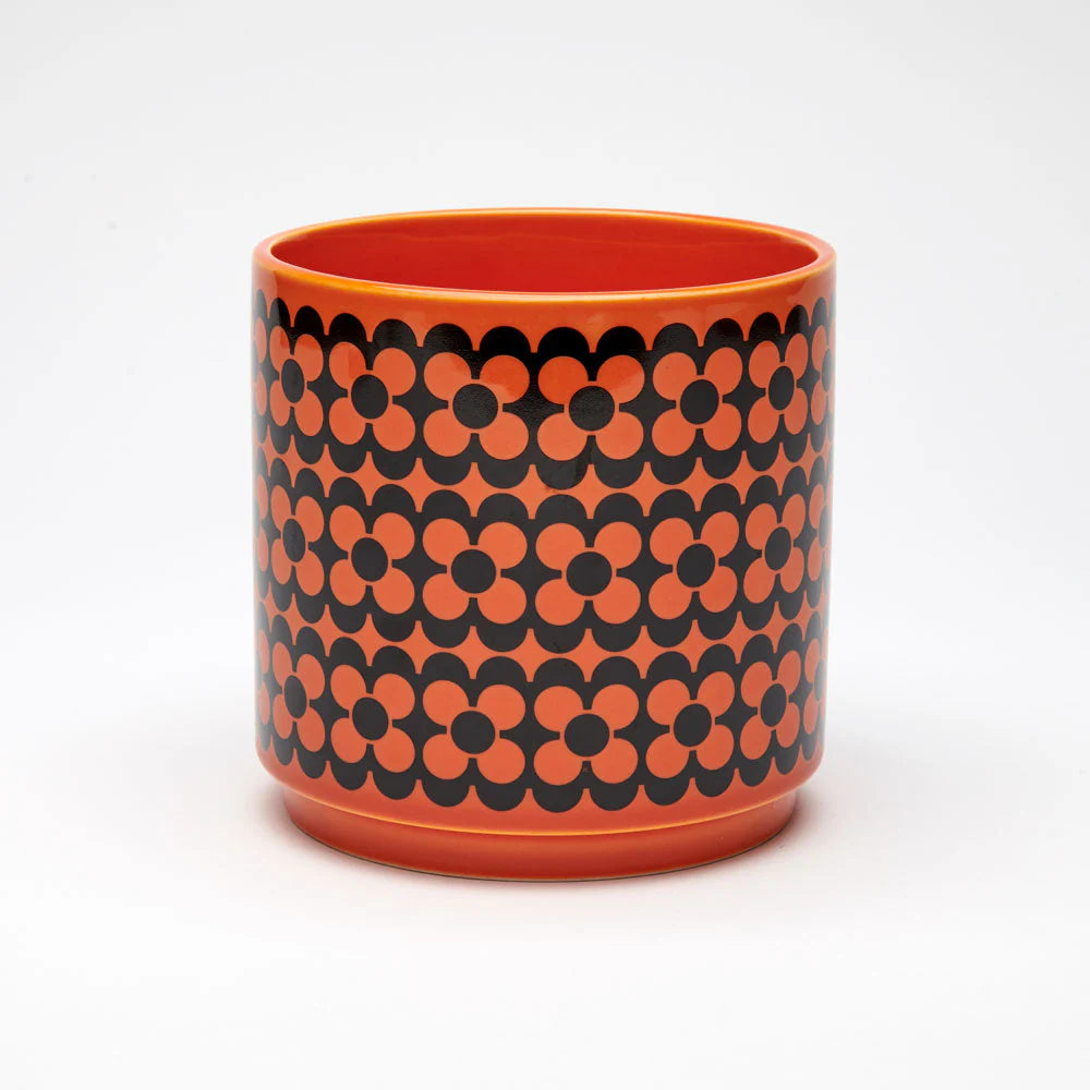 Hornsea Plant Pot Orange Geometric