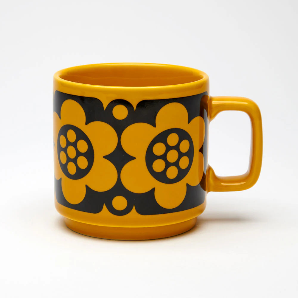 Hornsea Geometric Flower Mug Yellow