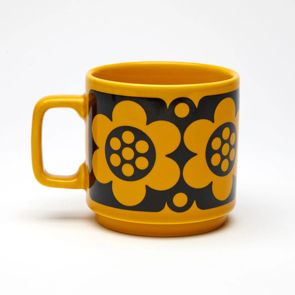 Hornsea Geometric Flower Mug Yellow